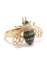 Ring Rotgold Biene schwarze Diamanten farbige Brillanten online