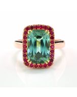 blauer Edelstein Turmalin grünblau Ring
