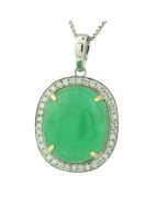 Echtschmuck Edelstein Diamant Smaragd Anhänger 18 Karat Gold
