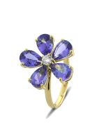 Ring Damenring blaue Edelsteine Tansanit Webshop für hochwertigen Schmuck online kaufen