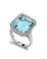 Ring Blautopas Edelstein Brillanten 18 Karat Weißgold online kaufen