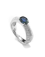 Saphir-Ring Diamanten Edelstein-Ring Edelsteinschmuck für Damen Blau-Saphir online bestellen