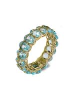 Memoryring Eternityring Blautopase blaue Edelsteine