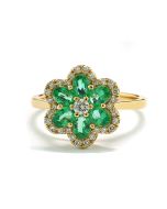 Ring Gelbgold Smaragde Diamanten