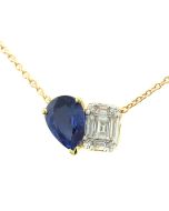 Kette Gold Saphir Diamant Goldschmuck 750-Gold online kaufen