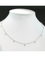 Diamantkette Halskette Weißgold Station Collier mobile