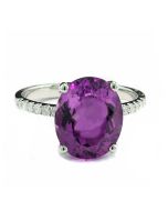 Ring Amethyst lila violett Edelstein 18 Karat Weißgold kaufen