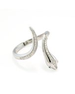 Ring Schlange Weißgold-Schmuck Brillanten