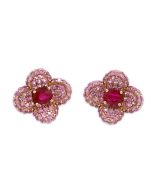 Ohrringe rosa Steine Safir Rubin